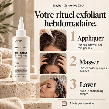 Texture du Gel Exfoliant Z14A – Nettoyage Profond & Renouvellement du Cuir Chevelu