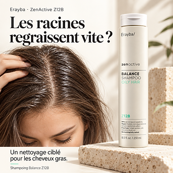Shampooing Balance Z12B – Cuir Chevelu Gras en utilisation