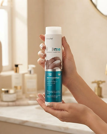 Shampoing B12 Biome – Nettoyant Doux & Revitalisant en utilisation
