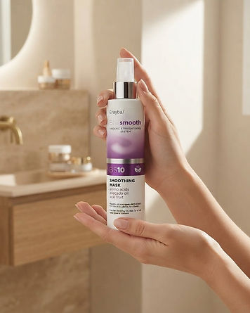 Masque Lissant BS10 Bio Smooth – Douceur et Anti-Frisottis 150 ml en utilisation
