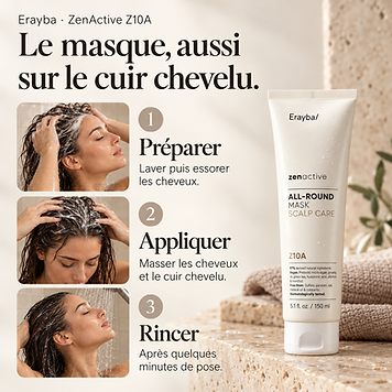 Texture du Masque Tout-en-Un Z10A – Réduit la chute et stimule la repousse