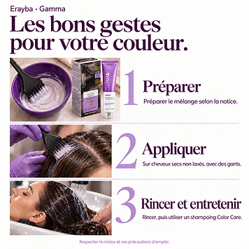 Coloration cheveux blond foncé intense 6/00+ en utilisation