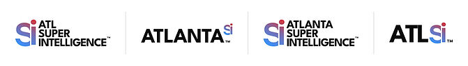 ATL Super Intelligence logo variations: ATL Super Intelligence, Atlanta Si, Atlanta Super Intelligence, and ATL Si