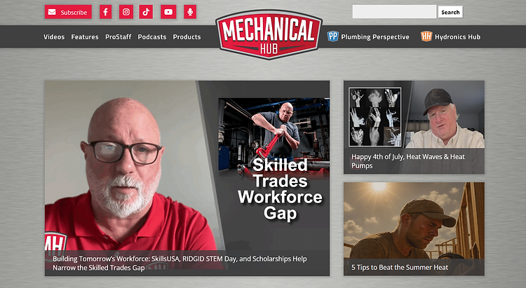 The Mechanical Hub website before the redesign