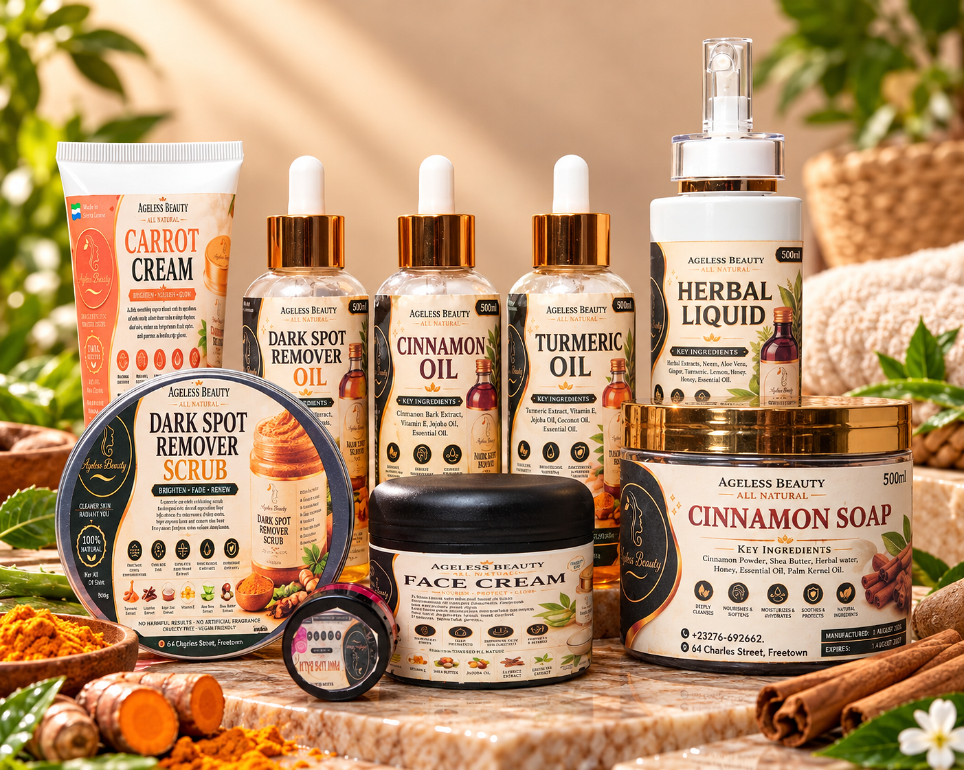 Ageless Beauty natural skincare collection
