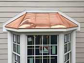 Custom copper gutter with soldered seams