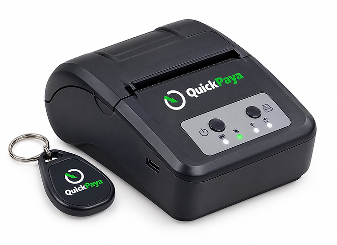 QuickPaya thermal receipt printer and NFC keyfob
