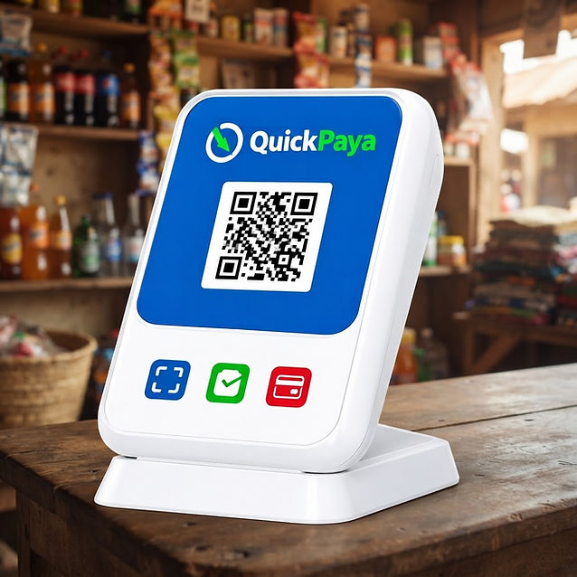 QuickPaya terminal on a shop counter