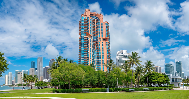 Portofino Tower at 300 South Pointe Drive, luxury condominiums in South of Fifth, Miami Beach