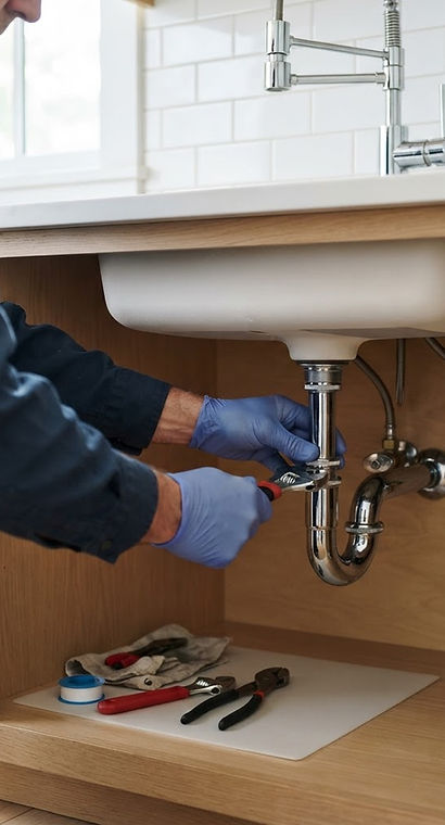 Under-sink plumbing connections