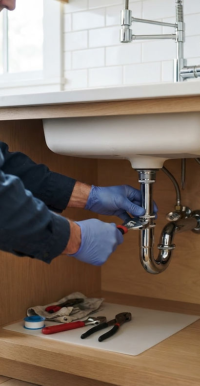 Under-sink plumbing connections