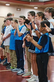 GCA students cheering together at a pep rally