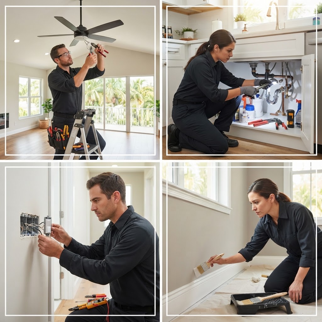 Plumbing, electrical, ceiling fans & more