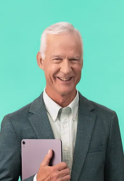 Teacher holding a tablet