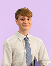 Student in uniform holding a tablet