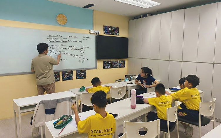 Starlight Centre classroom with students in yellow shirts learning together
