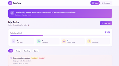 Daily Tasks Tracker template preview