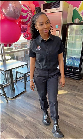 Founder of I Love Waffle Cream in the shop