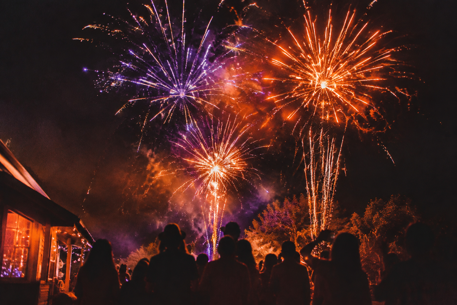 63. Midnight Fireworks Finale - backyard Halloween party idea