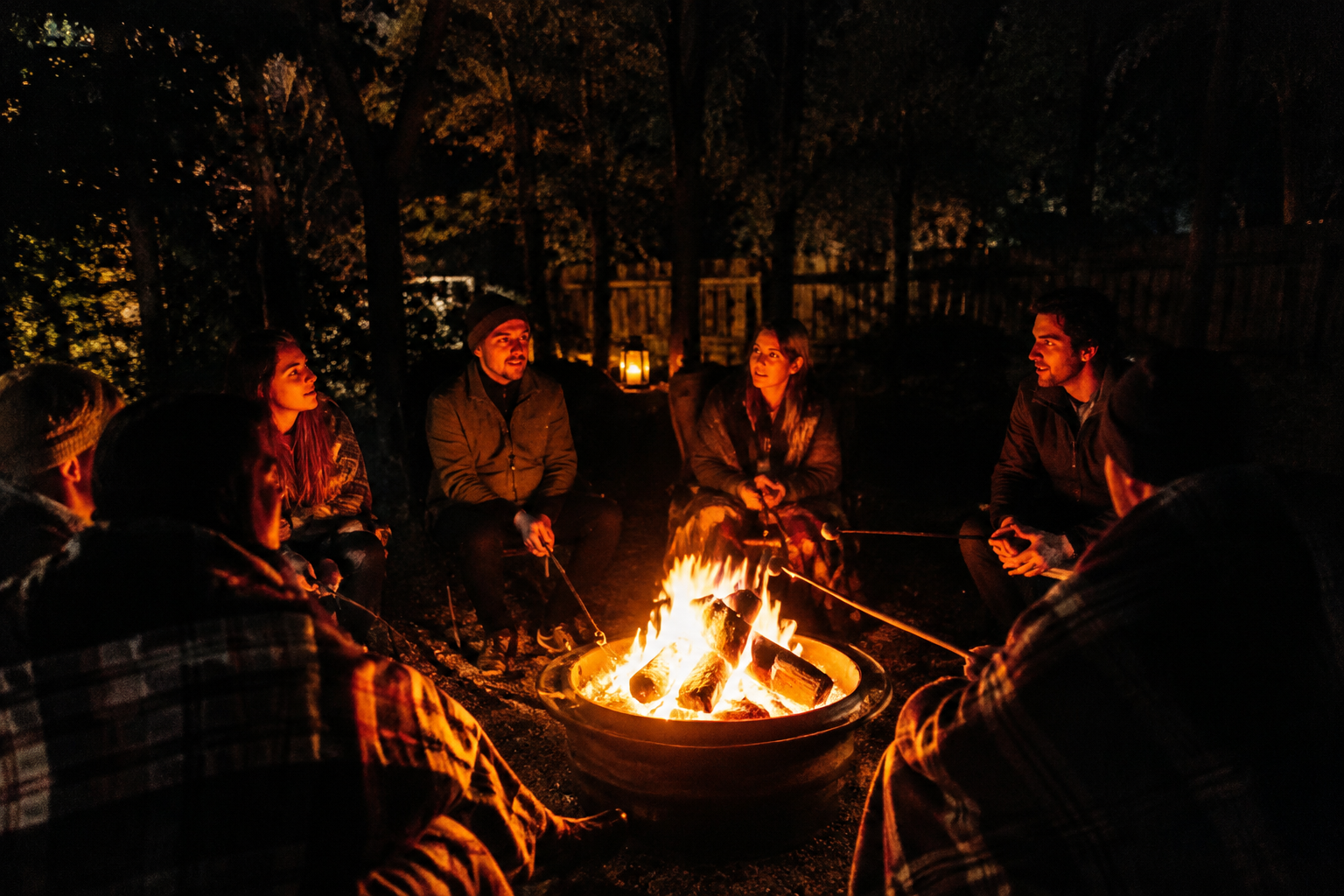 12. Campfire Ghost Story Circle - backyard Halloween party idea