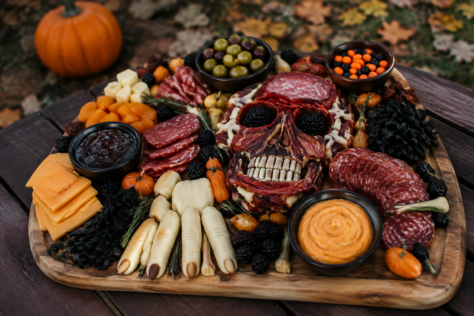 59. Halloween Charcuterie Board - backyard Halloween party idea