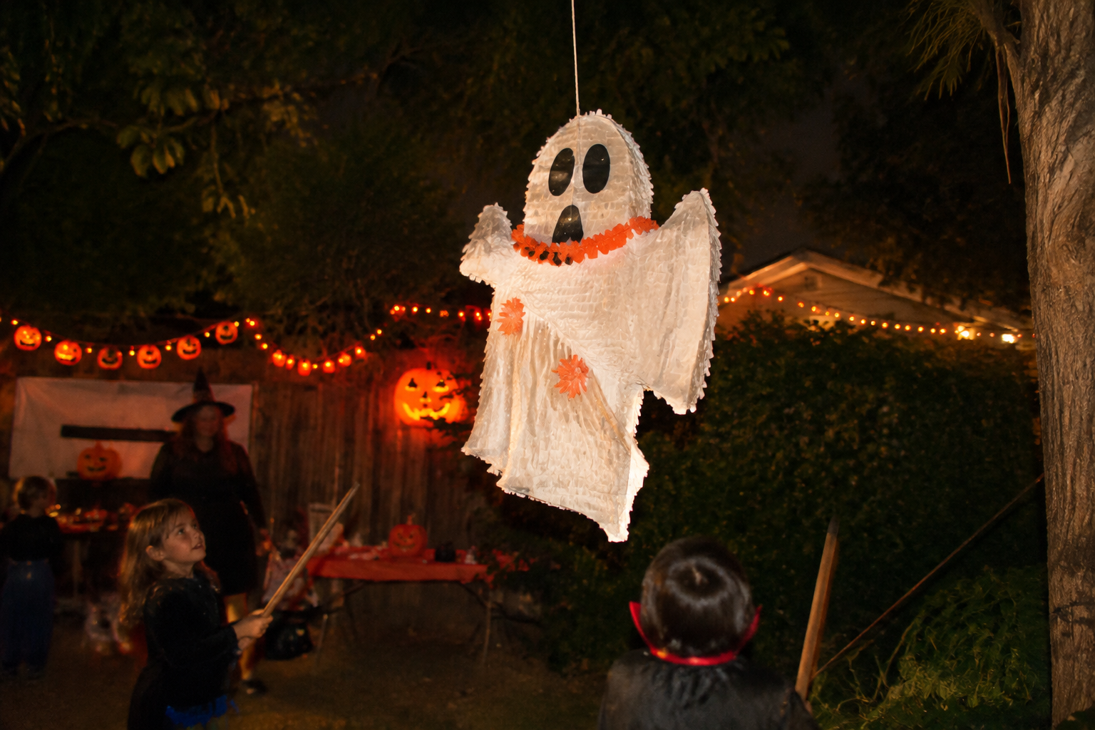 50. Ghost Piñata - backyard Halloween party idea