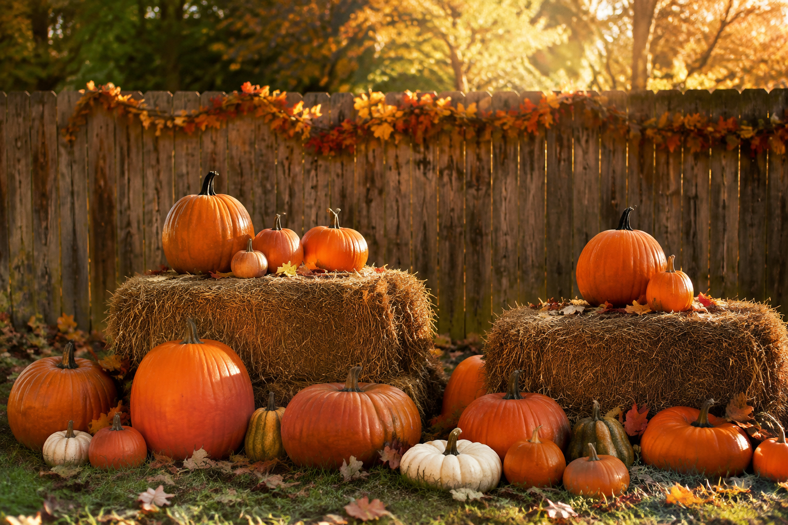 4. Pumpkin Patch Photo Backdrop - backyard Halloween party idea