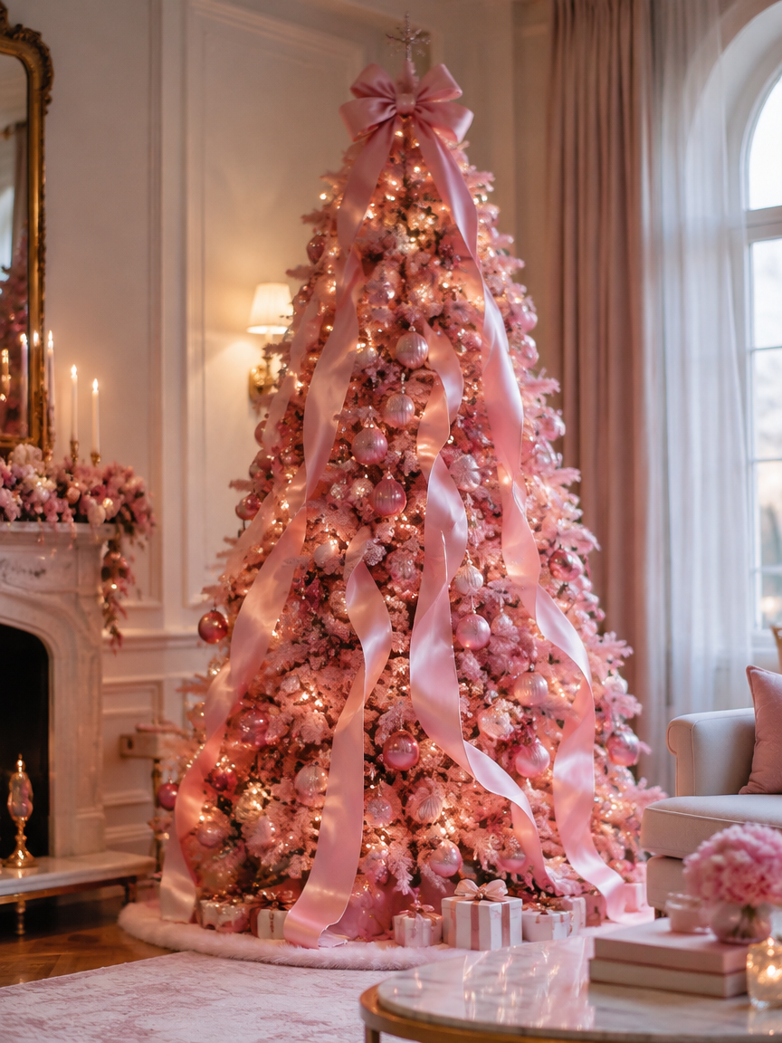 Pink Ribbon Waterfall Tree