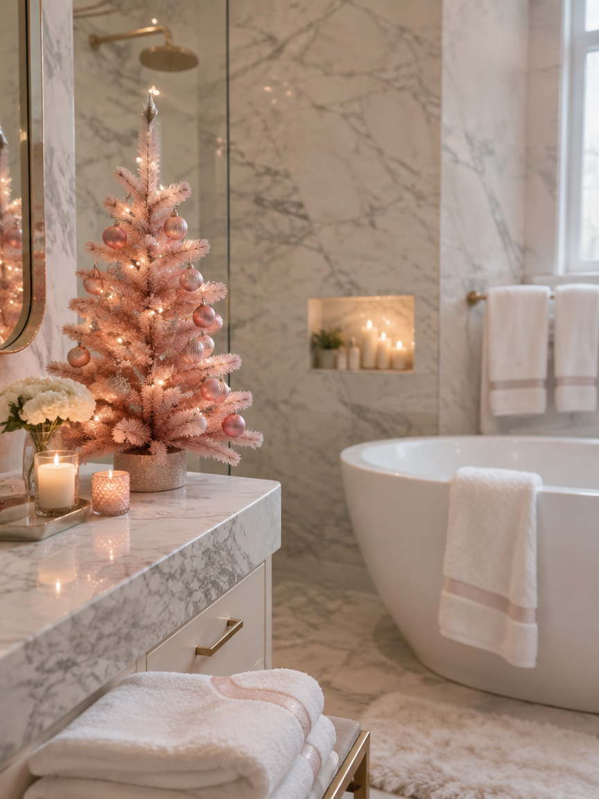 Pink Bathroom Spa Tree