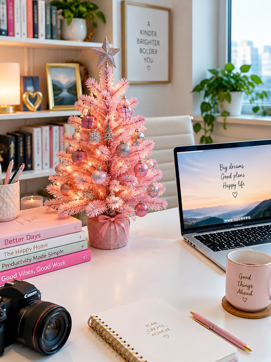 Pink Office Desk Tree