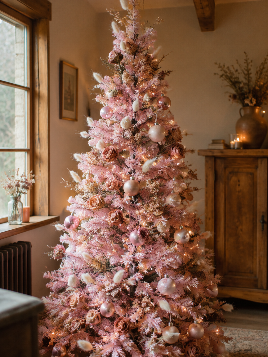 Pink Dried Flower Tree