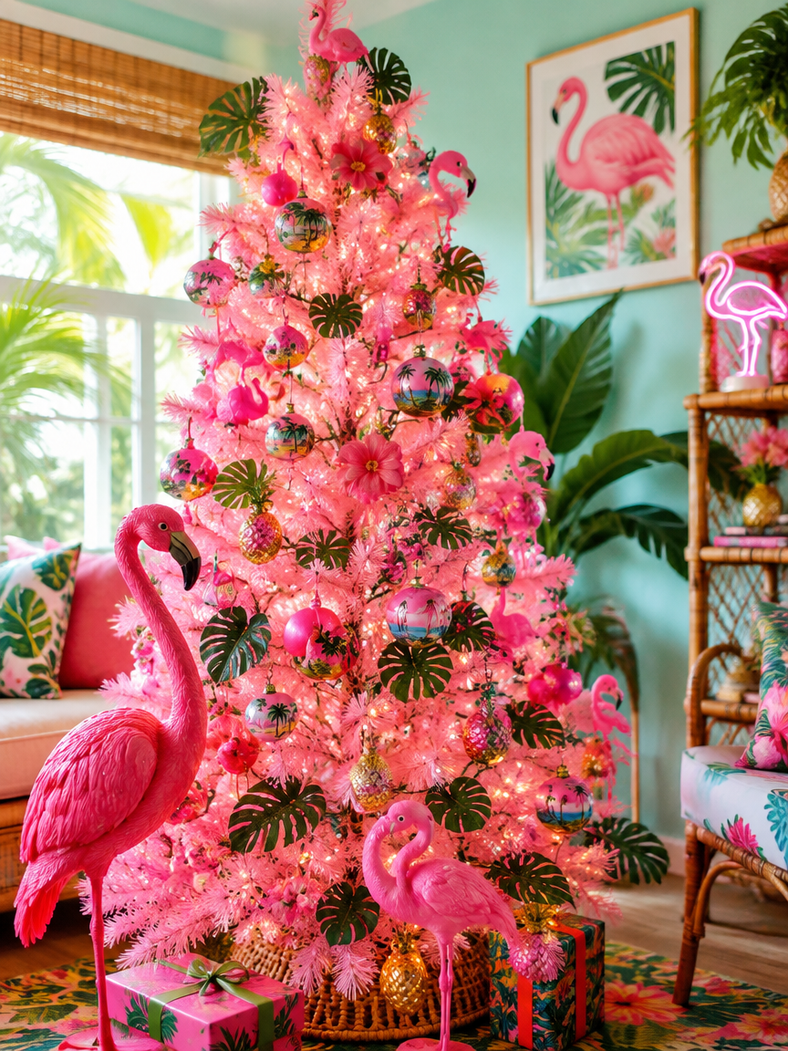 Pink Flamingo Theme Tree