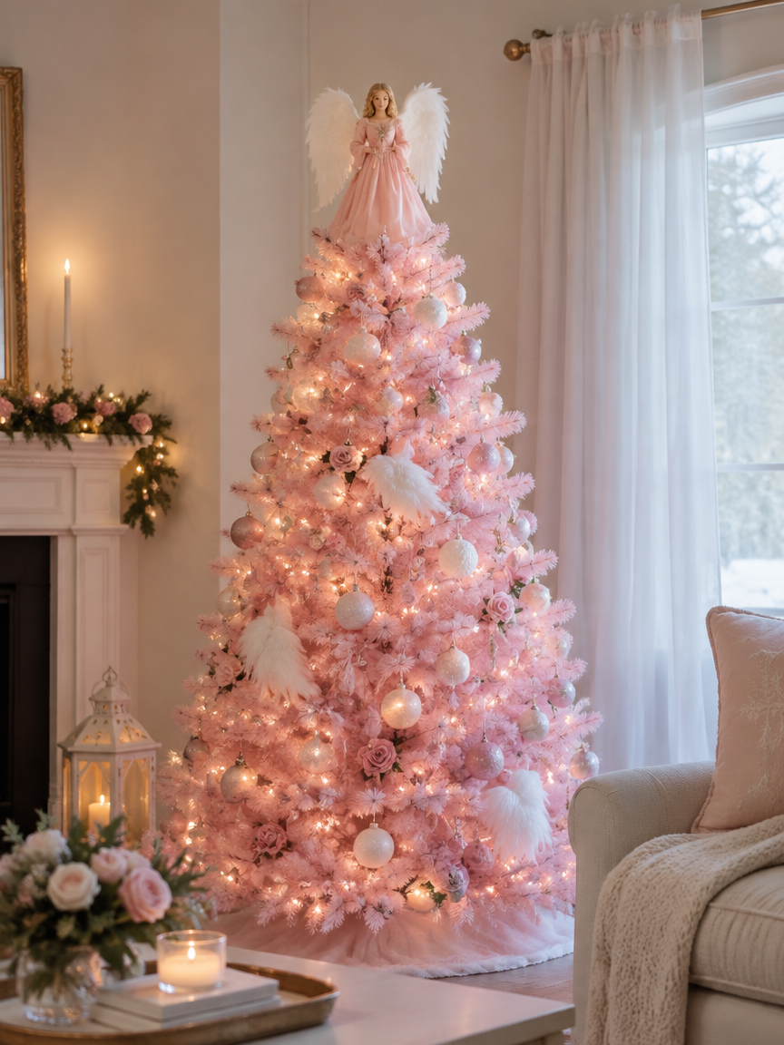 Pink Angel Topper Tree