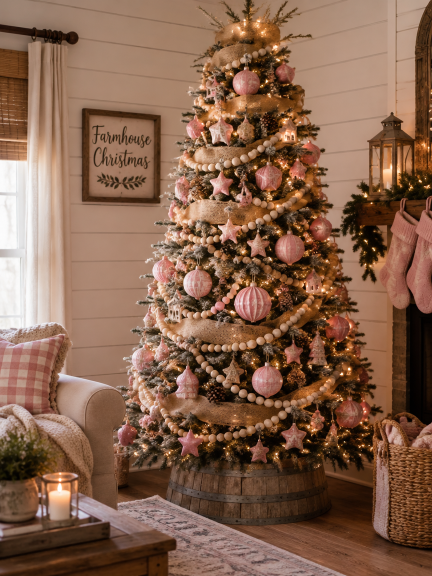 Pink Farmhouse Tree