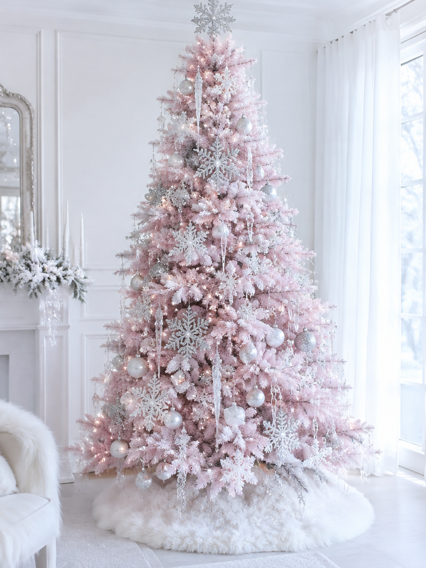 Winter Wonderland Pink and Silver Tree
