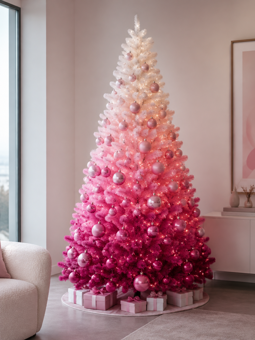 Pink Ombre Gradient Tree