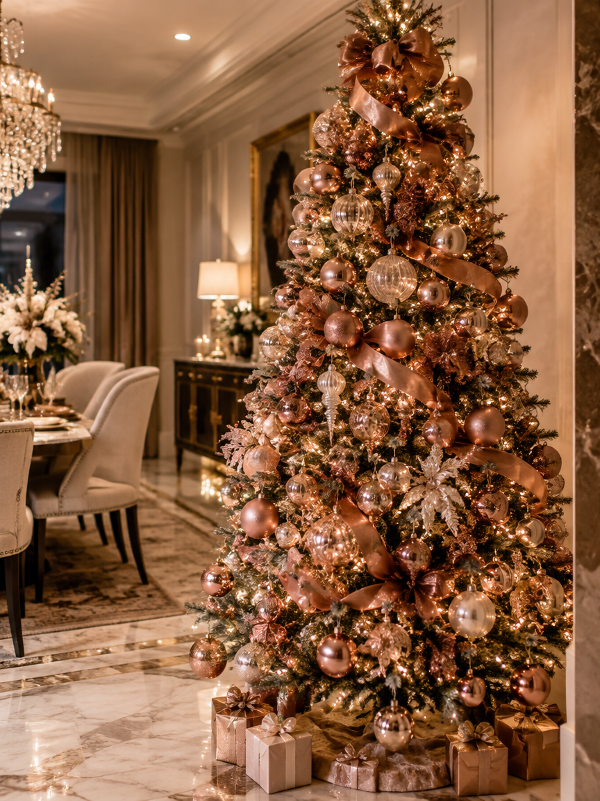 Rose Gold Glam Champagne Tree