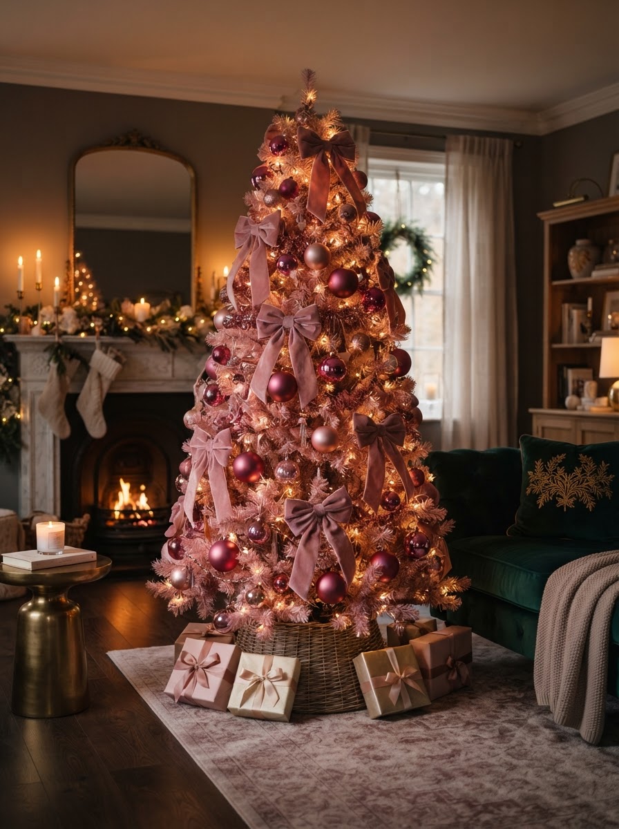 Pink Velvet Bow Tree