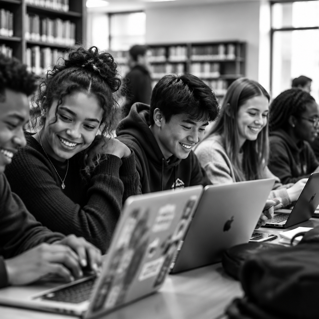 People building apps together on laptops