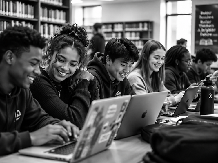 People building apps together on laptops