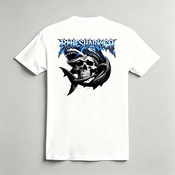 Skull & Shark — White