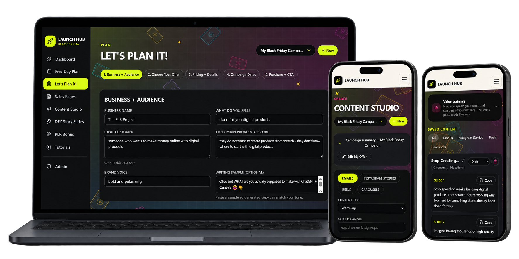 Black Friday Launch Hub overview