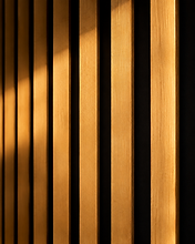 Detalle de lamas de madera del despacho