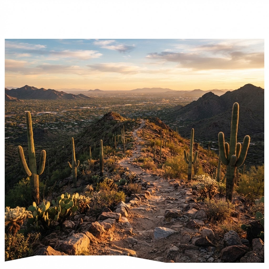 Parks and outdoor spaces in Maricopa County — South Mountain Park, Camelback Mountain, Papago Park, and Desert Botanical Garden