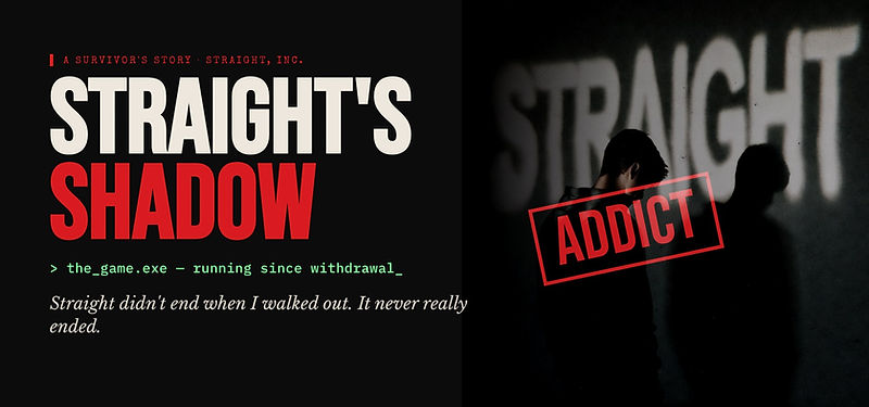 The title plate: a figure standing in front of its own shadow, stamped “ADDICT”