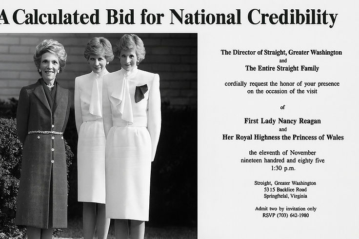 A closing composite: the visit photograph beside the invitation transcript, headed A Calculated Bid for National Credibility