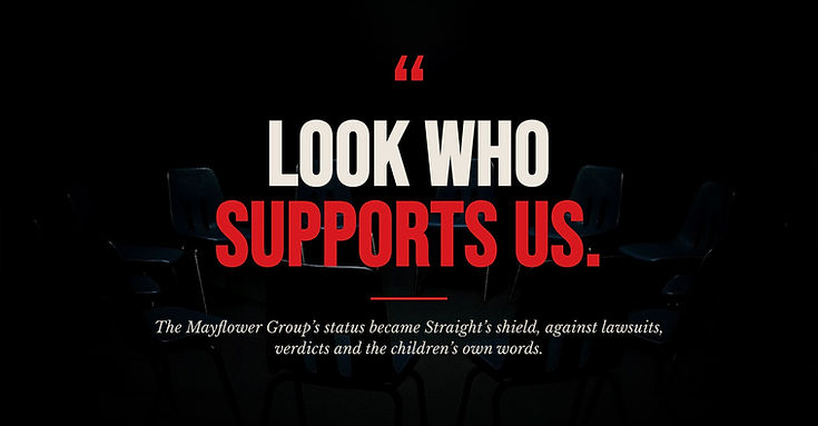 Program material carrying the line: look who supports us