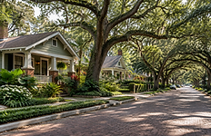 Thornton Park & Lake Eola, Central Florida; AI-generated editorial illustration