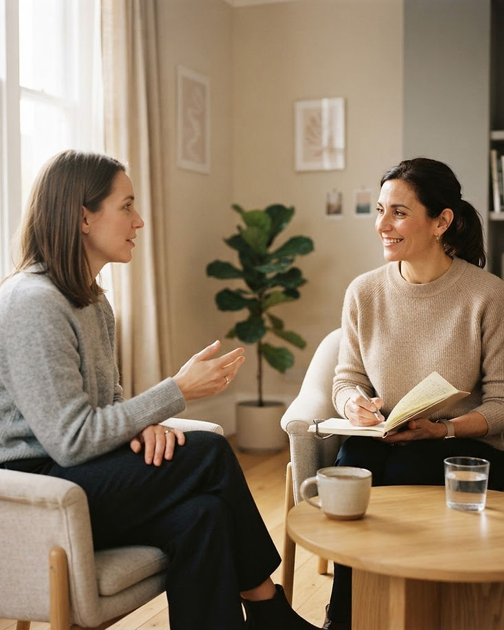 A life coach in conversation with a client