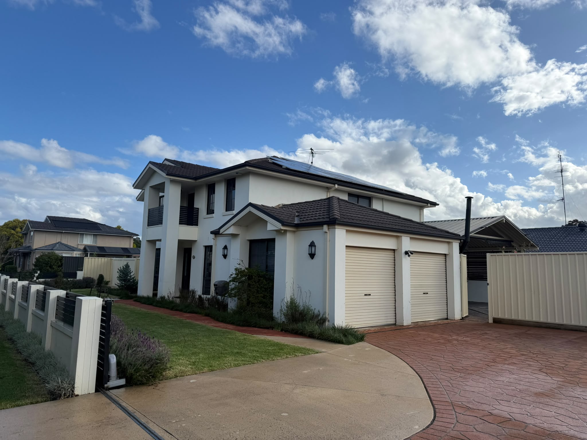 Freshly cleaned two-storey Sydney home exterior